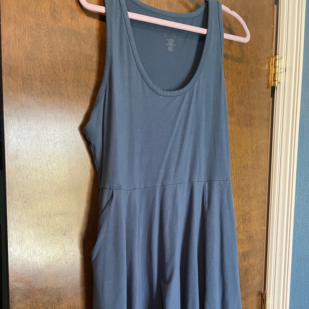 NWOT Torrid Blue Skater Dress with Pockets